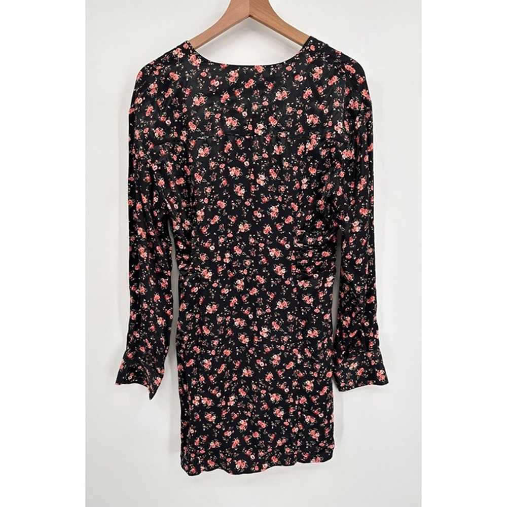 Zara Midi Dress Women Large Black Floral Long Sle… - image 4