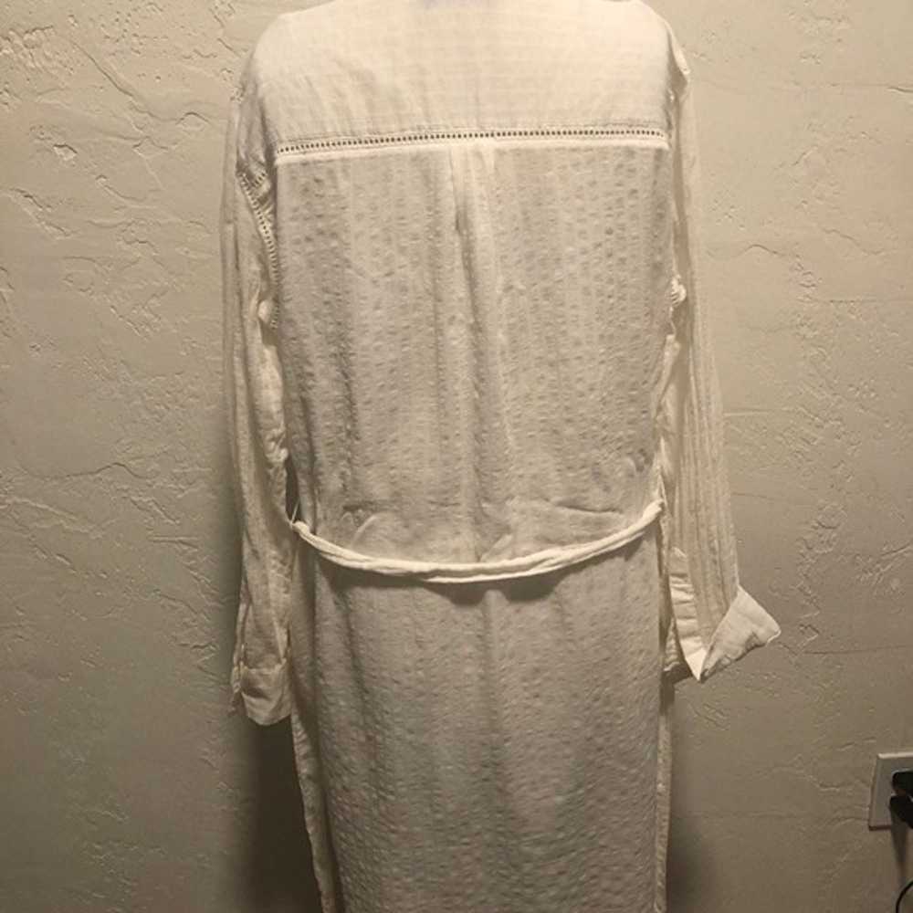 off white 100% cotton shirt-dress size L - image 3