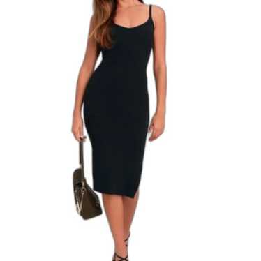 Lulus Long-Awaited Black Ribbed Sleeveless Bodycon