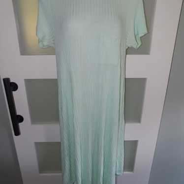 LuLaRoe Mint Green Ribbed Carly Dress Size L Women