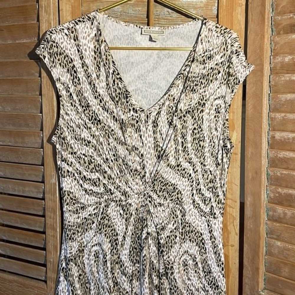 Dana Buchman Leopard Print V Neck Dress - image 2