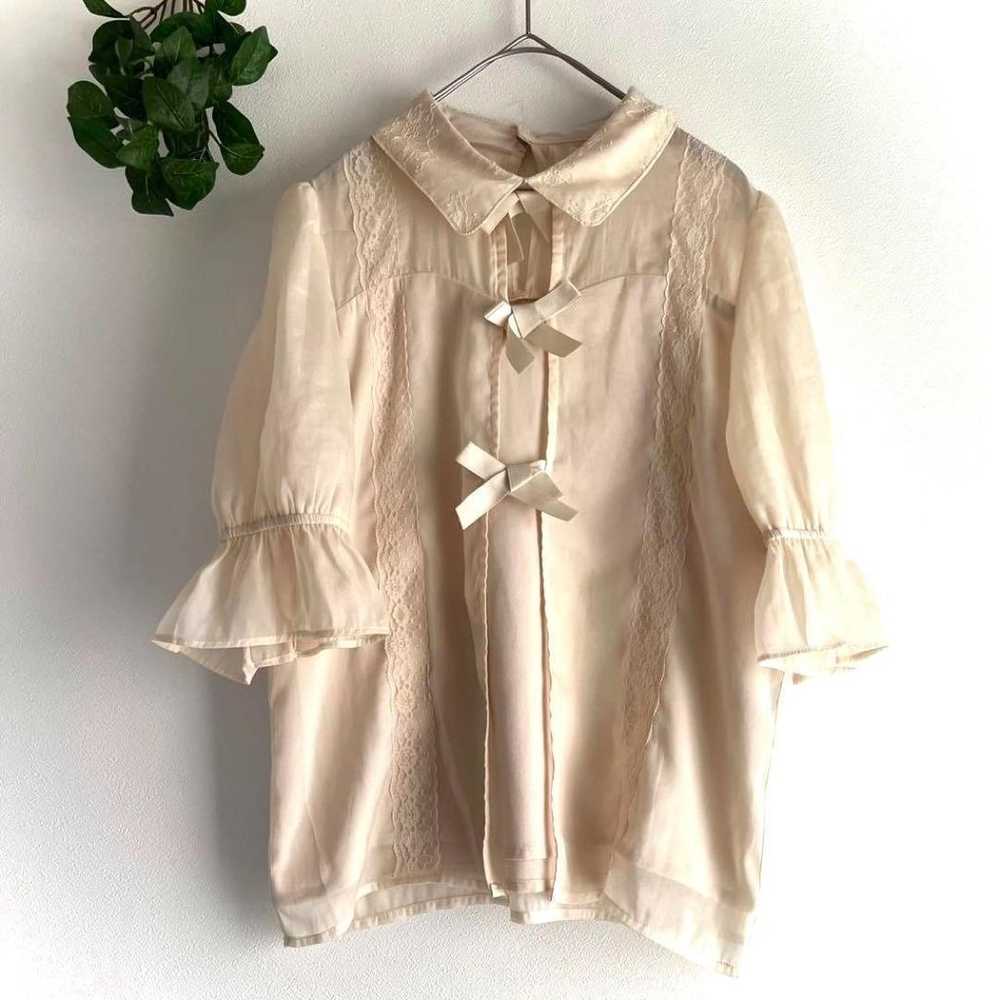 【Logita】Frill blouse, elegant, ribbon, fluttering… - image 2