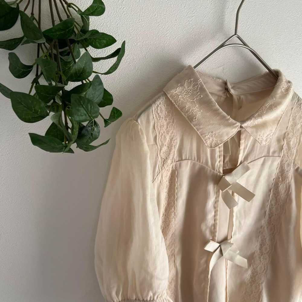 【Logita】Frill blouse, elegant, ribbon, fluttering… - image 3