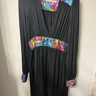 Womens Miss Me Black and Floral Dress Size Large - image 1