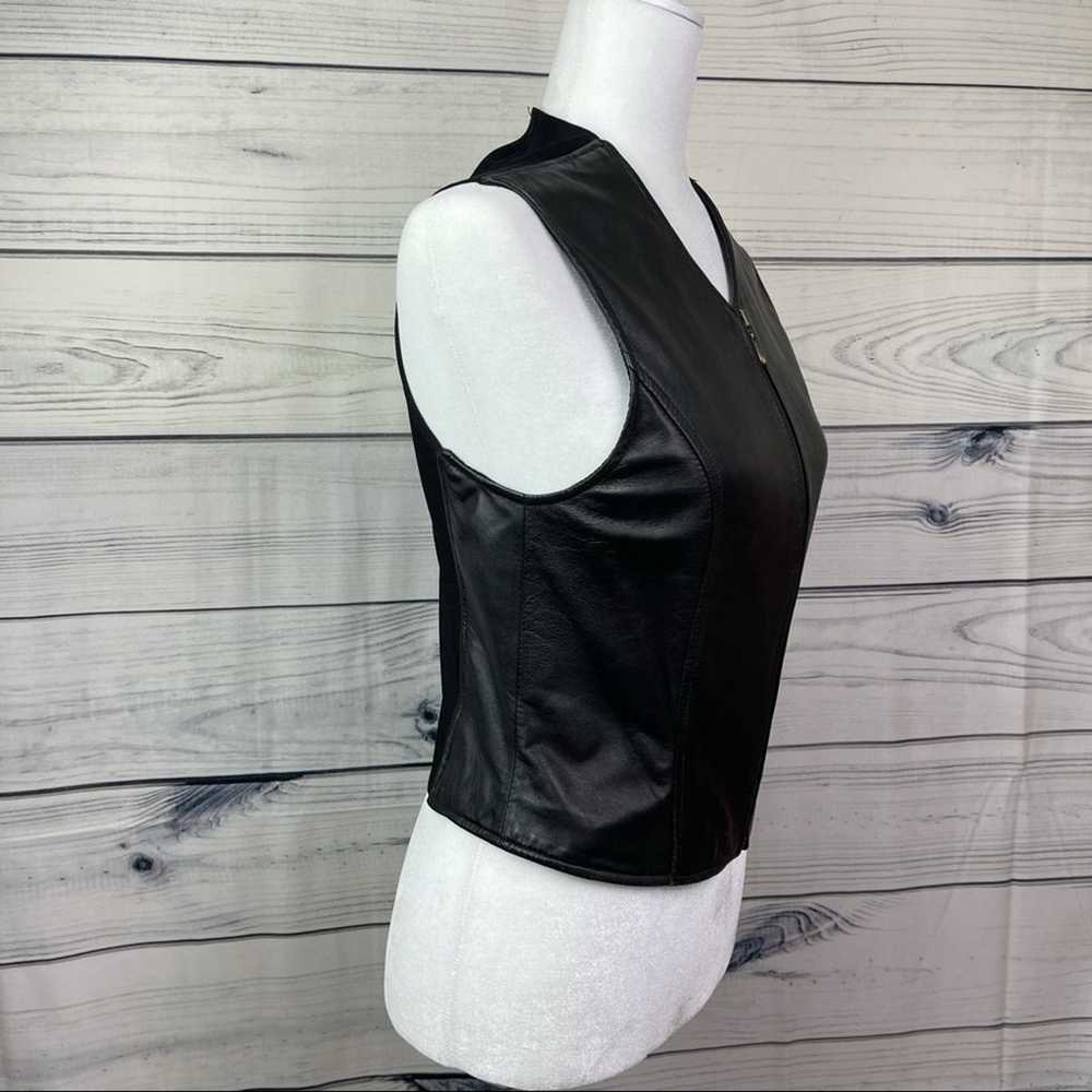 JH Collectables Vintage Leather Vest Top Black Vi… - image 3