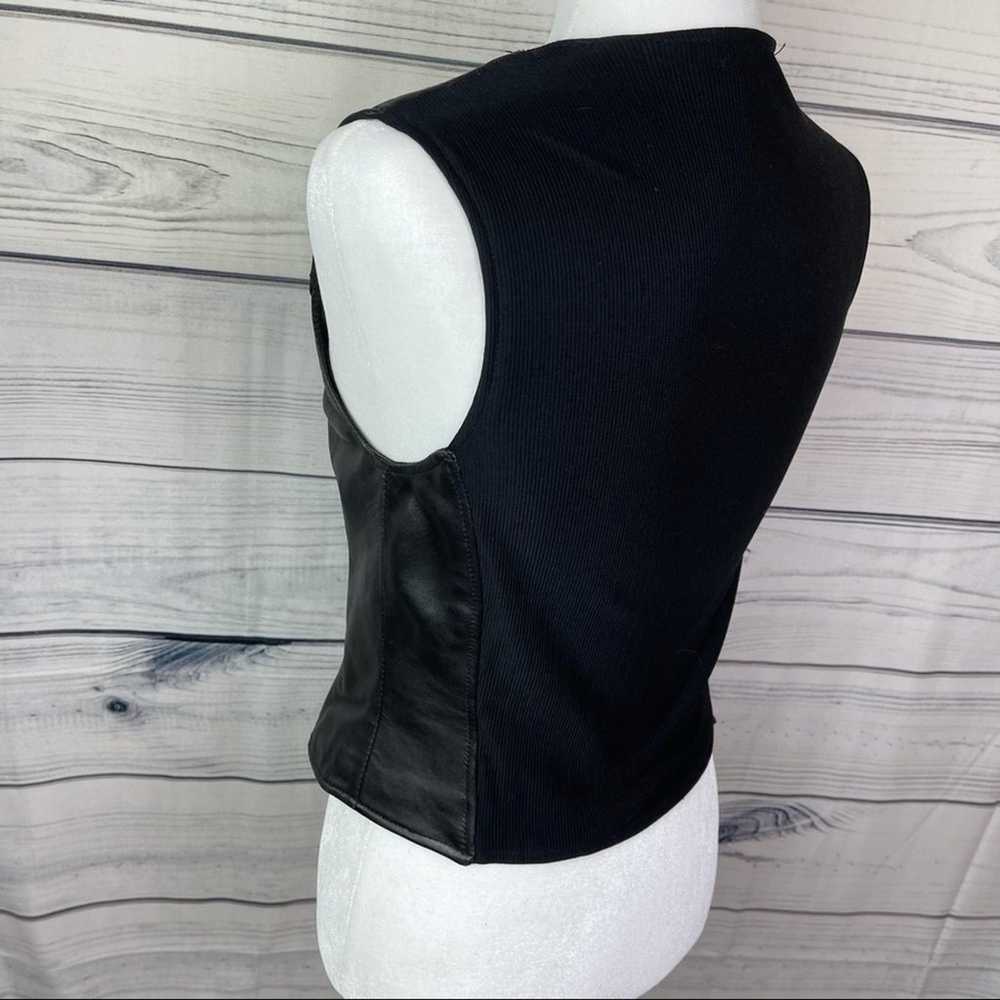 JH Collectables Vintage Leather Vest Top Black Vi… - image 4