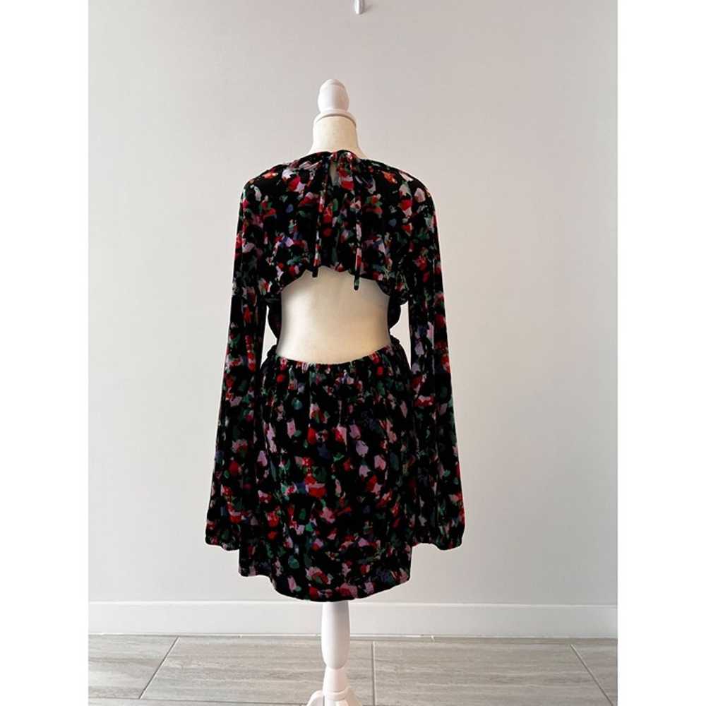 Open Edit floral open back long sleeve dress size… - image 4