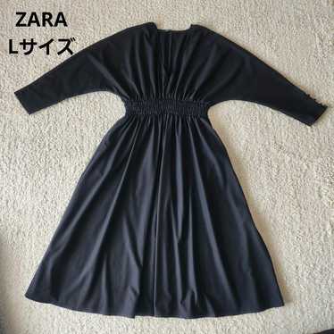 【ZARA】Long One Piece【L】Black V-Neck