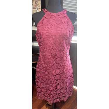 Lulus Berry/ Burgundy Lace Overlay Dress Size XL