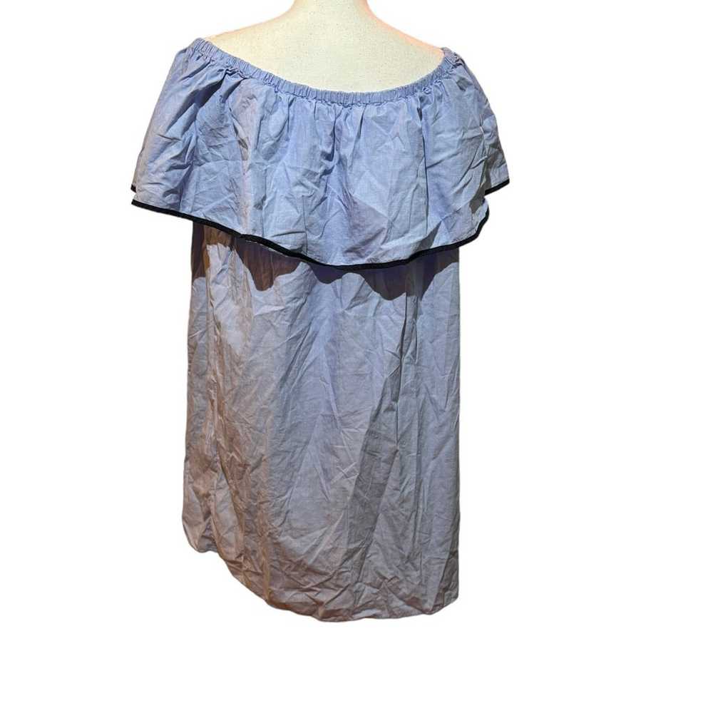 J. Crew Blue Chambray Off the Shoulder Dress Size… - image 5