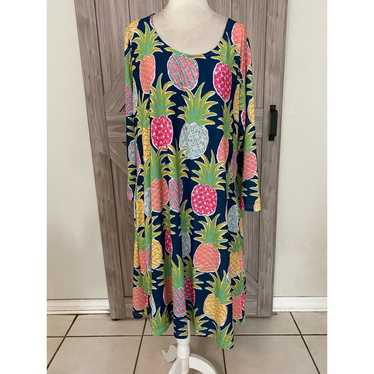 Simply Southern pineapple print Jersey large dress