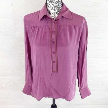 Tucker Vintage Inspired Button Down Silk Popover T