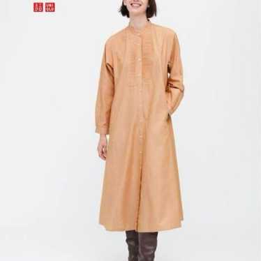 Uniqlo Ines Cotton Pintuck Shirt Dress Size L - image 1