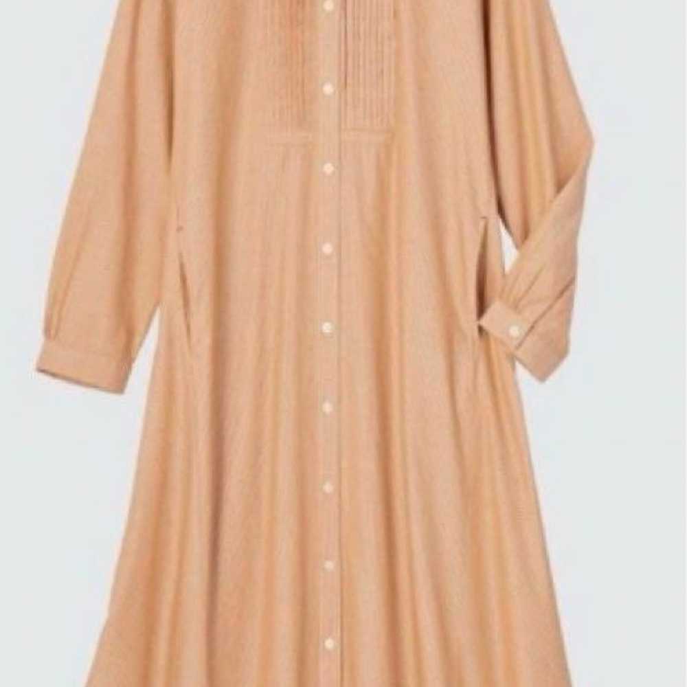 Uniqlo Ines Cotton Pintuck Shirt Dress Size L - image 2