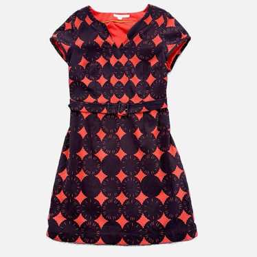 Boden Dress Mod Coral Maroon Cap Sleeve Floral Wo… - image 1