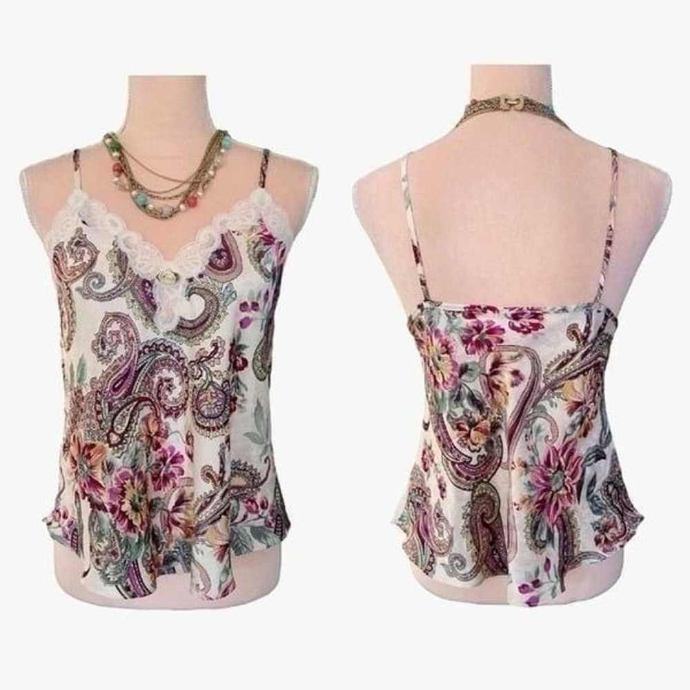 2 Vintage Y2K Sleeveless Satin Lace Trimmed Camis… - image 3