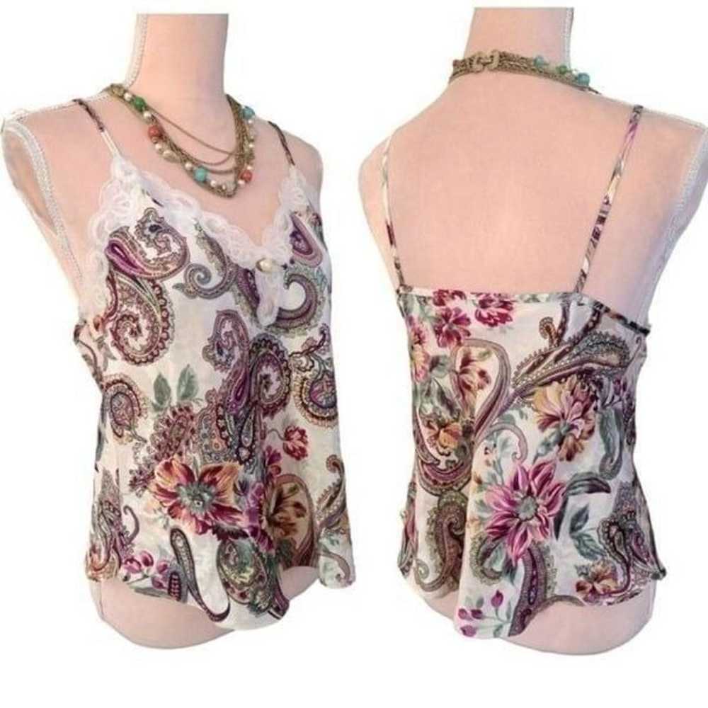 2 Vintage Y2K Sleeveless Satin Lace Trimmed Camis… - image 7