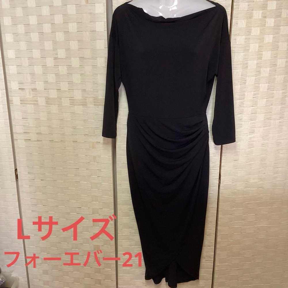 Forever 21 Ladies Simple Dress Black L Size (u100) - image 1