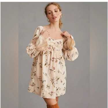 Anthropologie Long-Sleeve Floral Embroidered Mini… - image 1