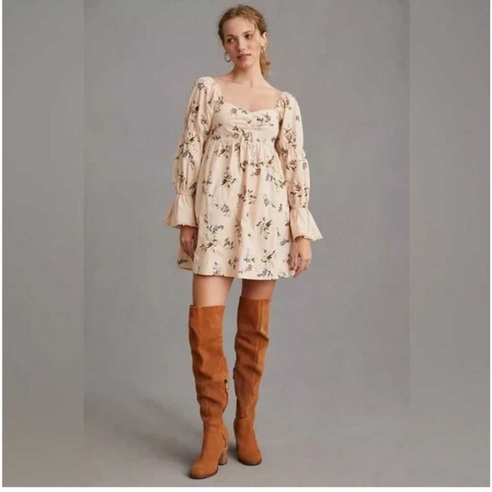 Anthropologie Long-Sleeve Floral Embroidered Mini… - image 4