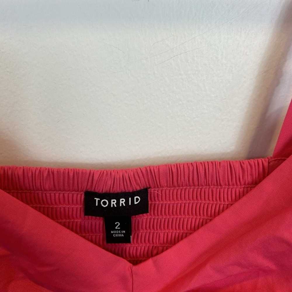 Torrid Size 2X 18-20 Midi Poplin Sweetheart Shirr… - image 5