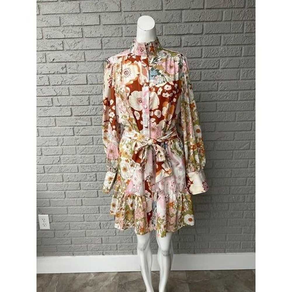 Shein Women Floral Garden Ruffle Hem Shirt Dress … - image 1