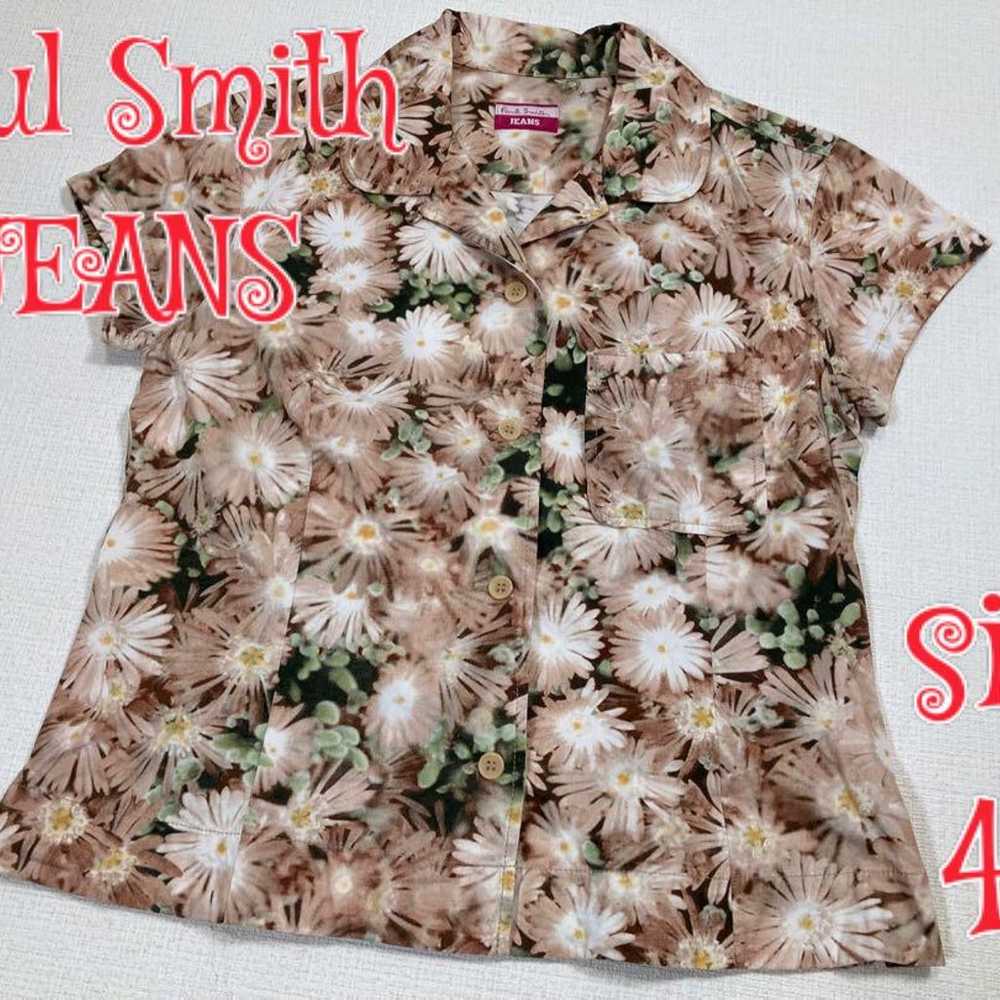 Paul Smith JEANS floral print shirt beige size 40… - image 1