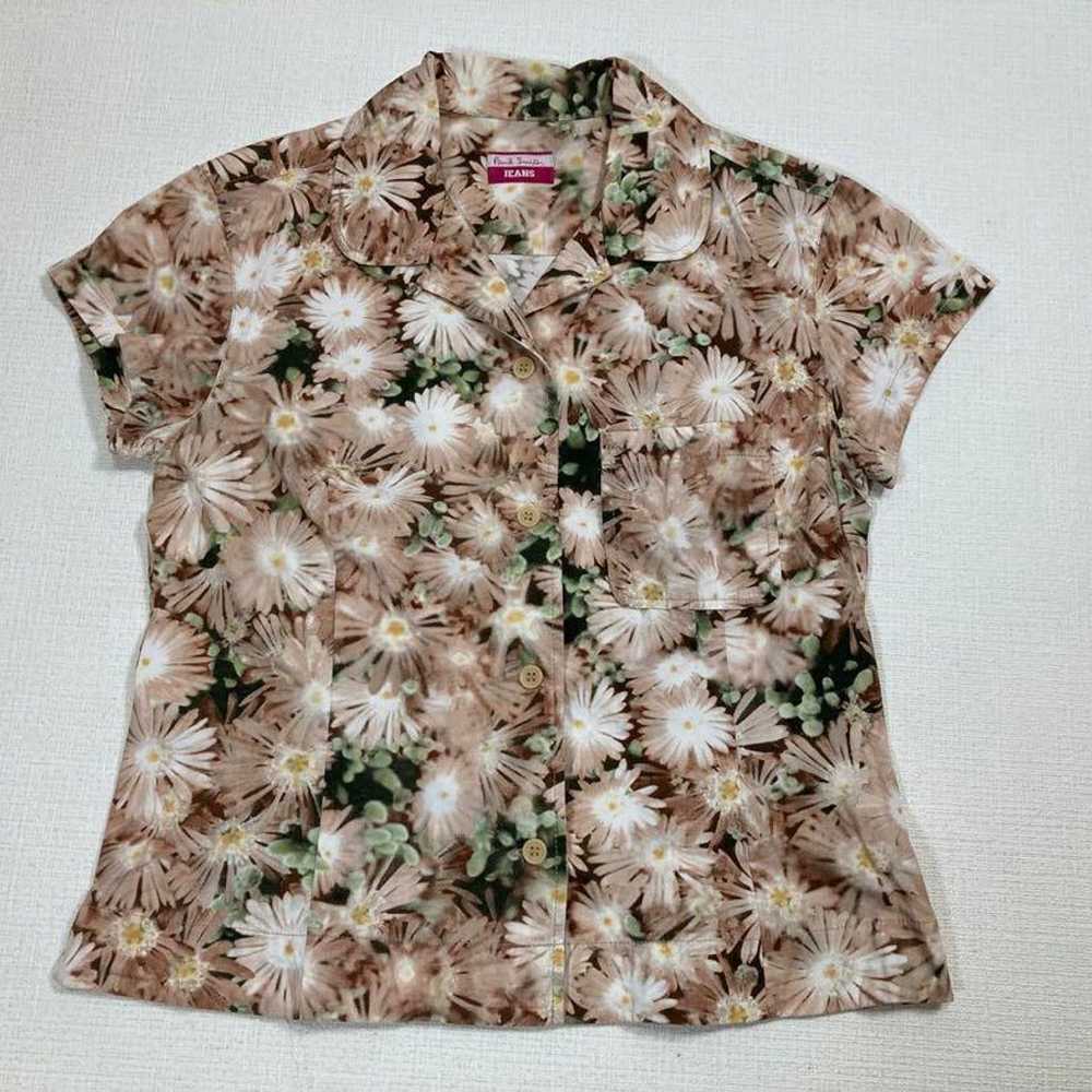 Paul Smith JEANS floral print shirt beige size 40… - image 2