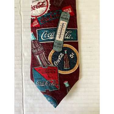 Vintage Coca Cola Men's Necktie Tie Silk Satin Ad… - image 1