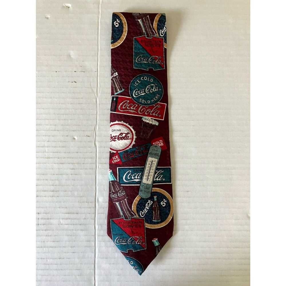 Vintage Coca Cola Men's Necktie Tie Silk Satin Ad… - image 2