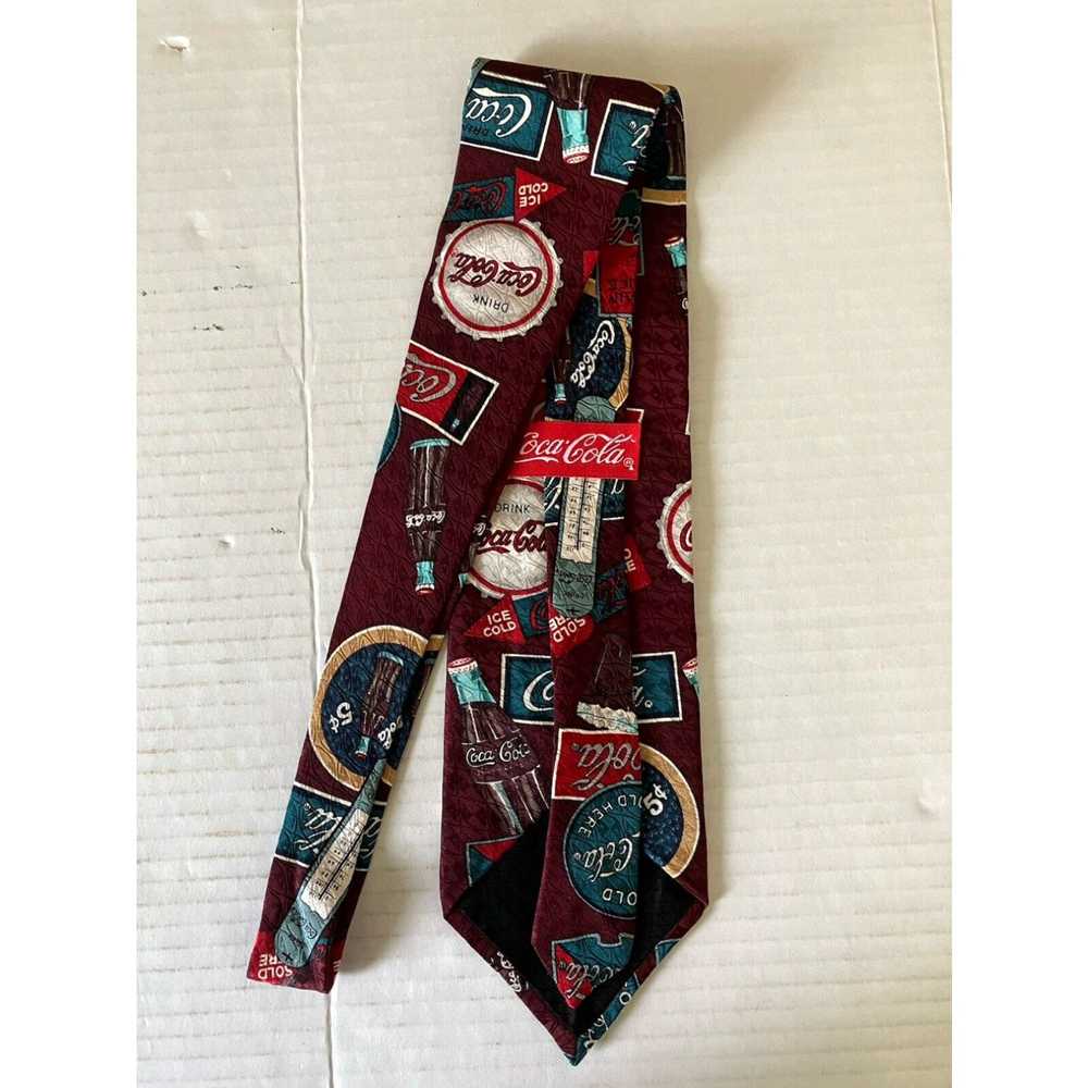 Vintage Coca Cola Men's Necktie Tie Silk Satin Ad… - image 3