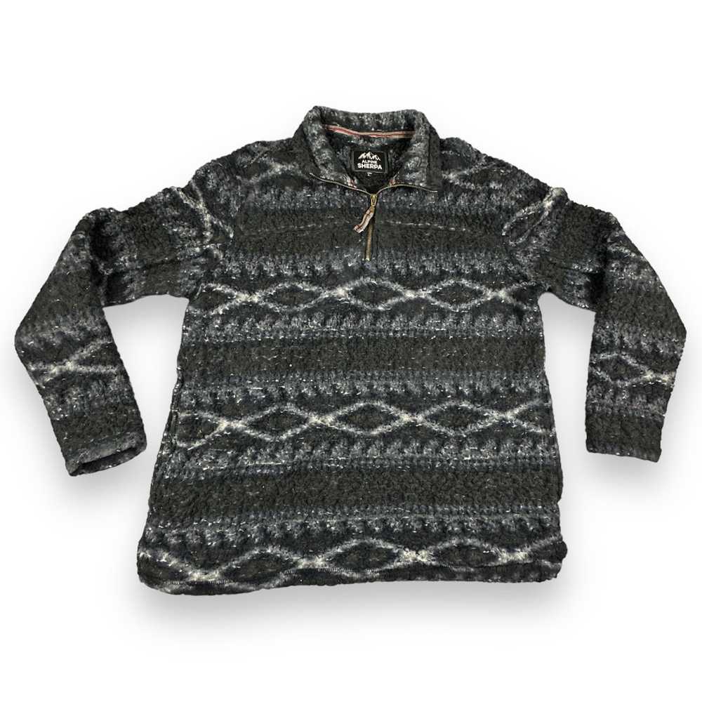 Other Alpine Sherpa Sweater Blue Black Aztec Prin… - image 1