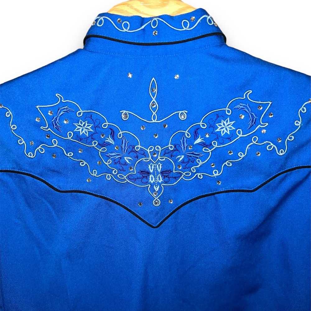 Scully L Royal Blue  Embroidered Rhinestone Vinta… - image 3