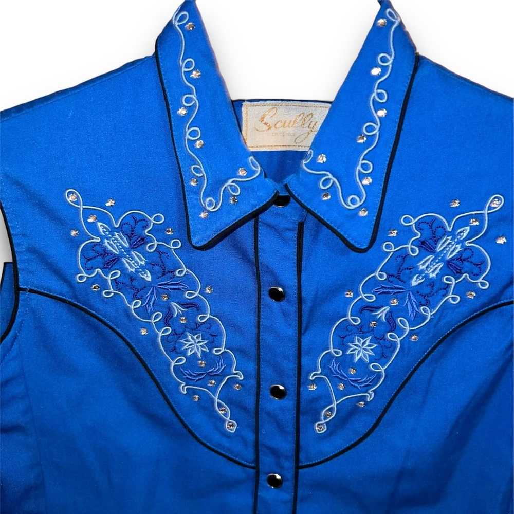 Scully L Royal Blue  Embroidered Rhinestone Vinta… - image 4