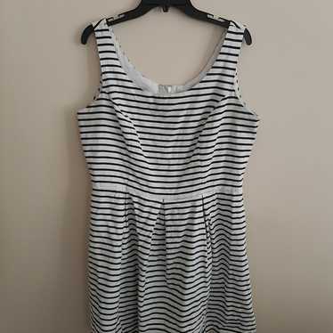 Tiana B Black & White Striped Dress