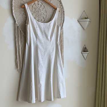 Connected apparel white snake skin dress