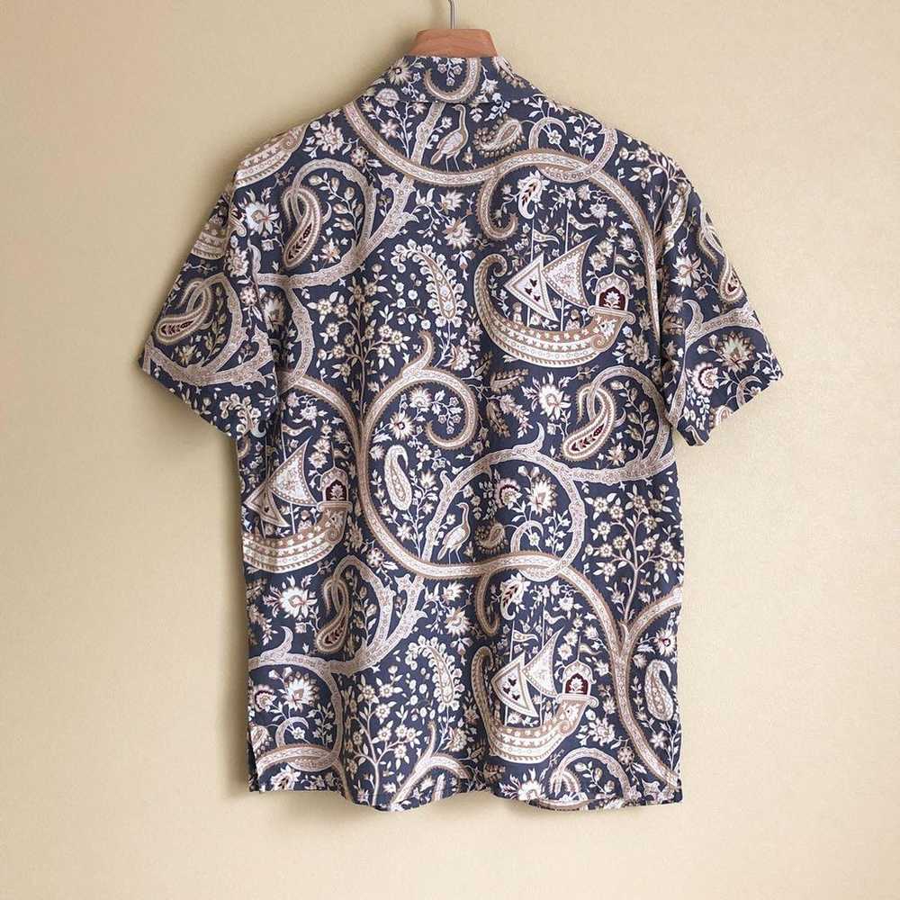 DAKS patterned shirt cotton paisley short sleeve … - image 3