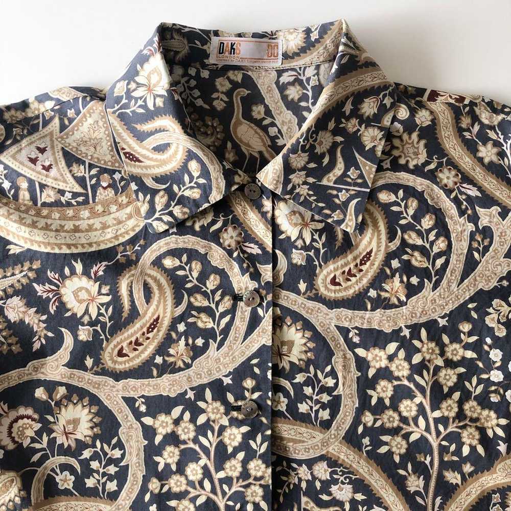 DAKS patterned shirt cotton paisley short sleeve … - image 4