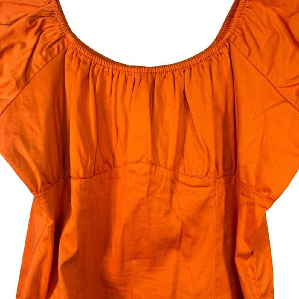 Pinup Couture Orange Retro Vintage Peasant Top Si… - image 2