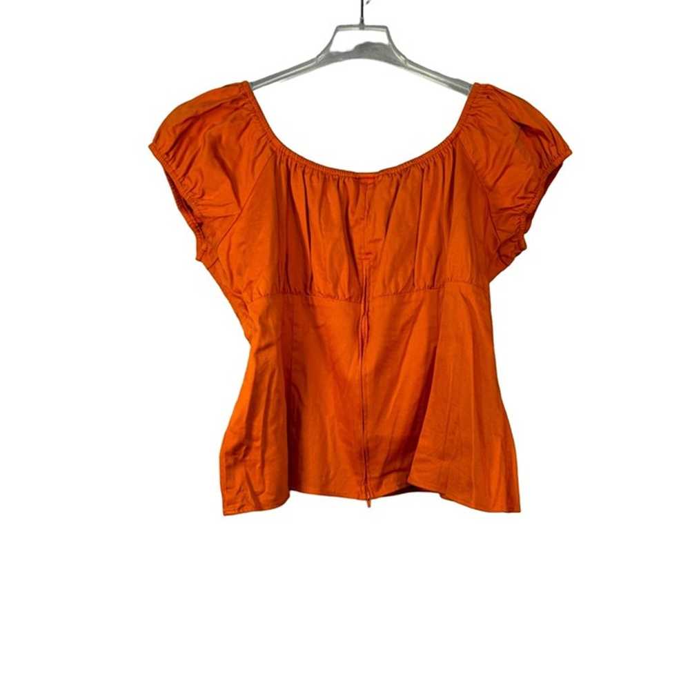 Pinup Couture Orange Retro Vintage Peasant Top Si… - image 5