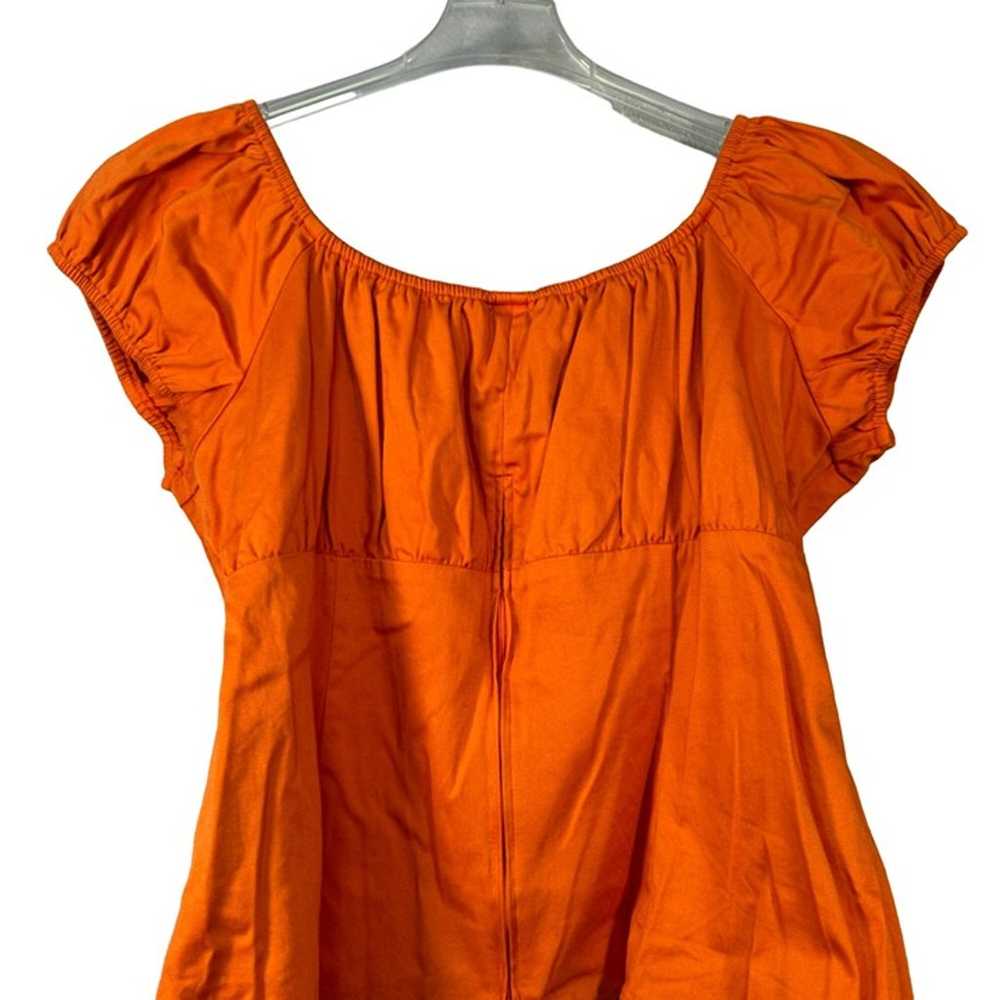 Pinup Couture Orange Retro Vintage Peasant Top Si… - image 7