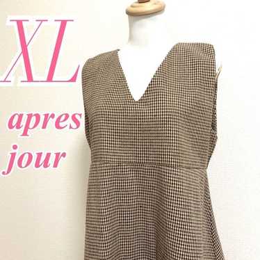 Aprejour Flare Onepiece XL Beige Brown All-over Pr