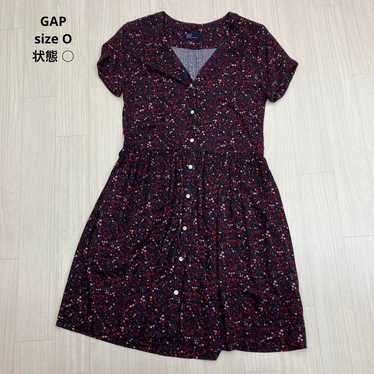 ● GAP Knee-Length Shirt Dress Open Collar Floral P