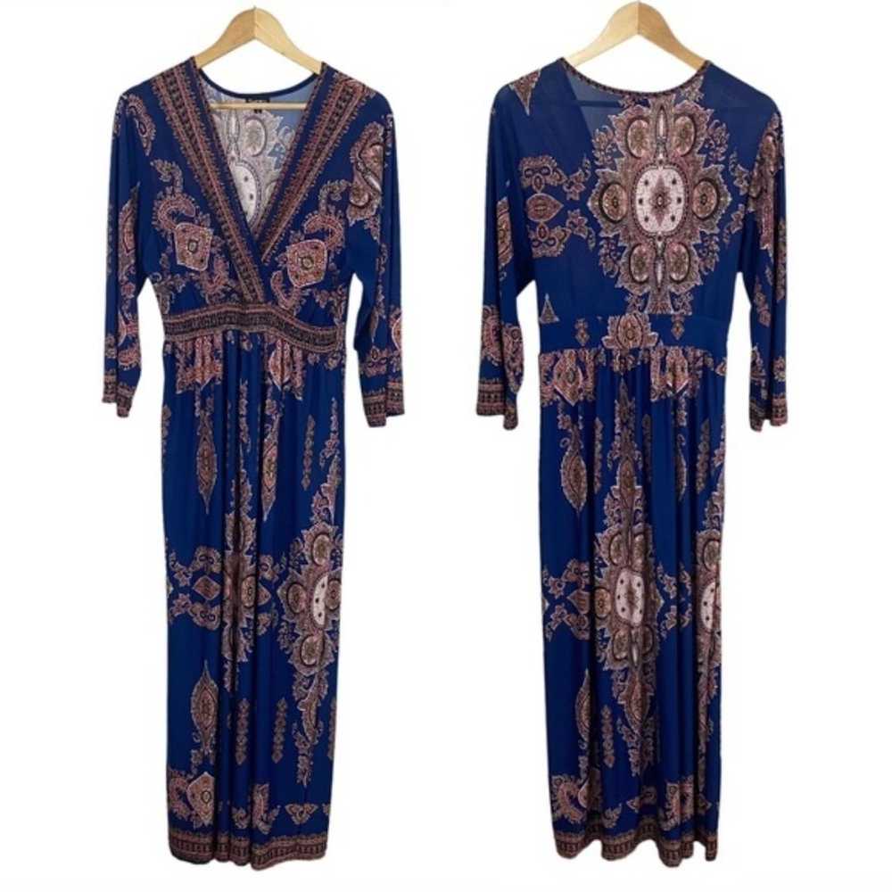 Sapogee Paisley Maxi Dress Bohemian Boho Size 1X - image 1