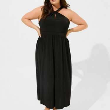 Torrid Tea Length Studio Knit Halter Dress