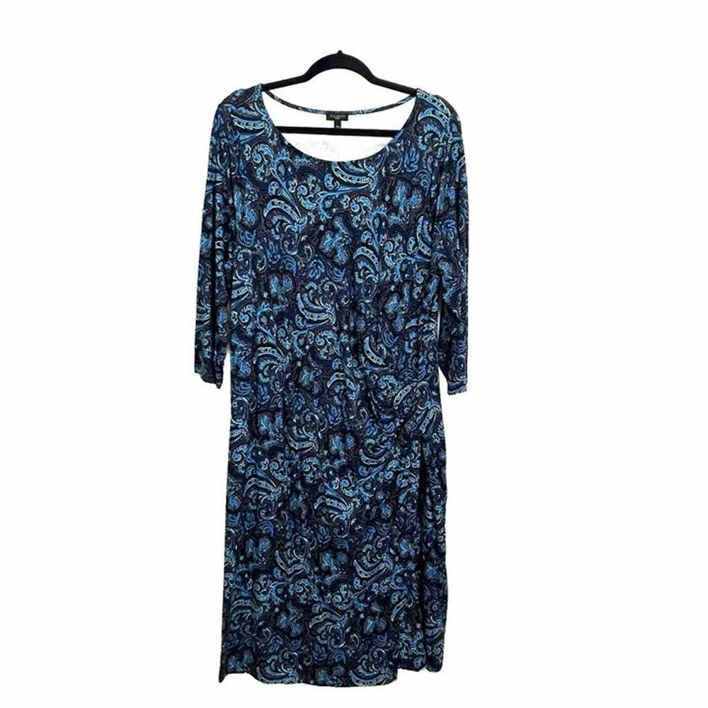 Talbots Women's Dress Paisley Stretch Faux Wrap R… - image 1