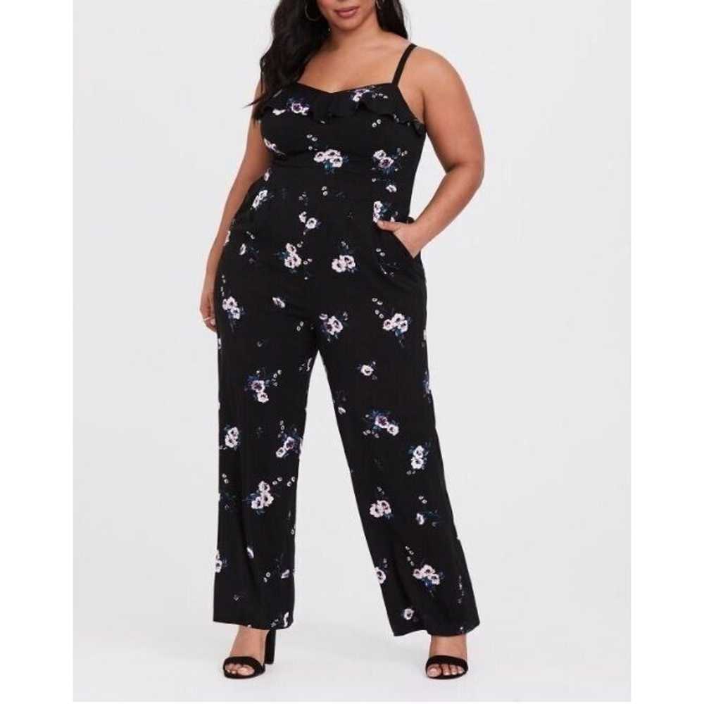 Torrid Jumpsuit Womens 2X Black Floral Sleeveless… - image 5