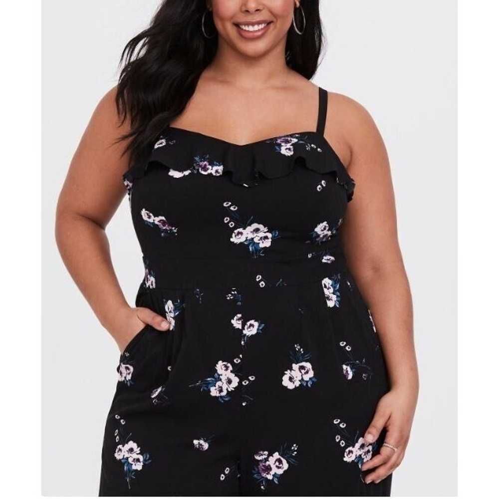 Torrid Jumpsuit Womens 2X Black Floral Sleeveless… - image 6