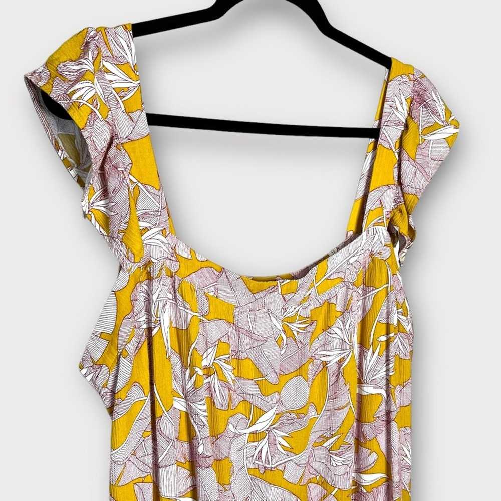 KNOX ROSE Mustard Yellow Pink Tropical Floral Sle… - image 3