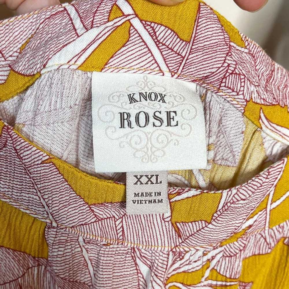 KNOX ROSE Mustard Yellow Pink Tropical Floral Sle… - image 5